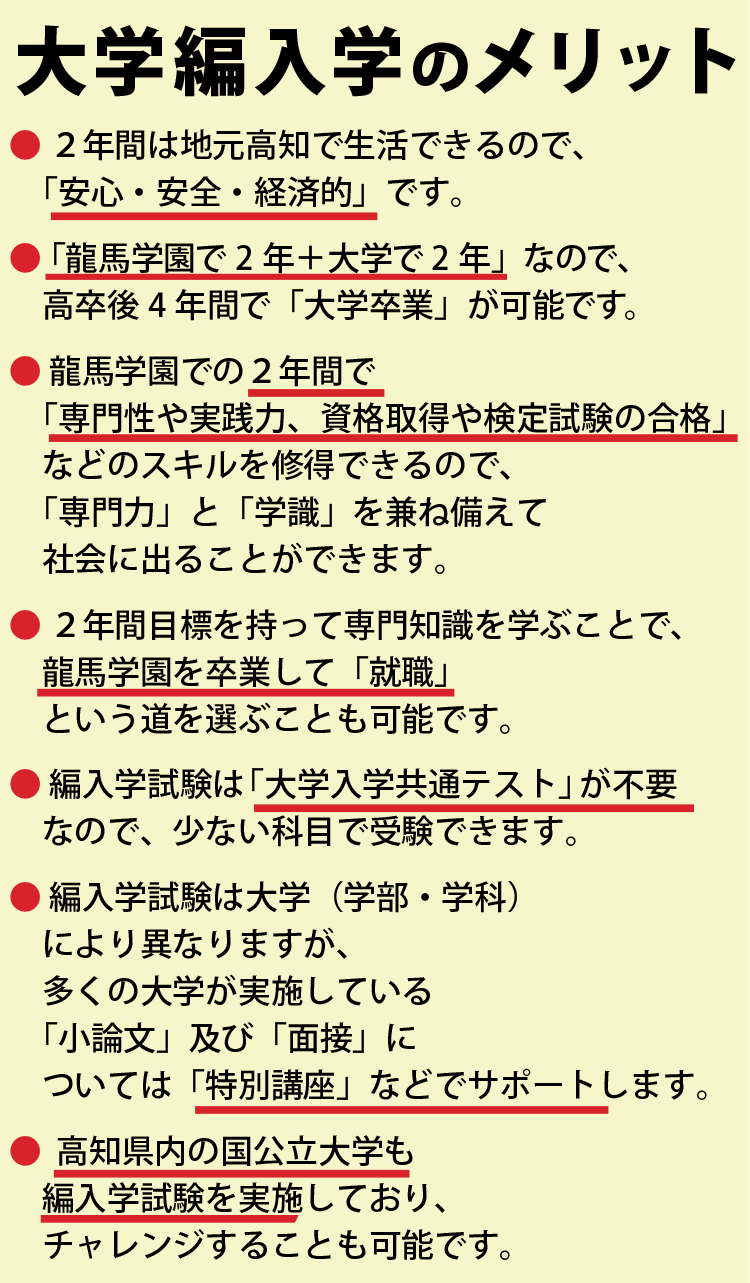 大学３年次編入のご案内 募集 入試情報 学校法人龍馬学園